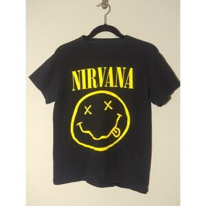 Nirvana Smiley Face Logo Graphic Tee Shirt Small Authentic